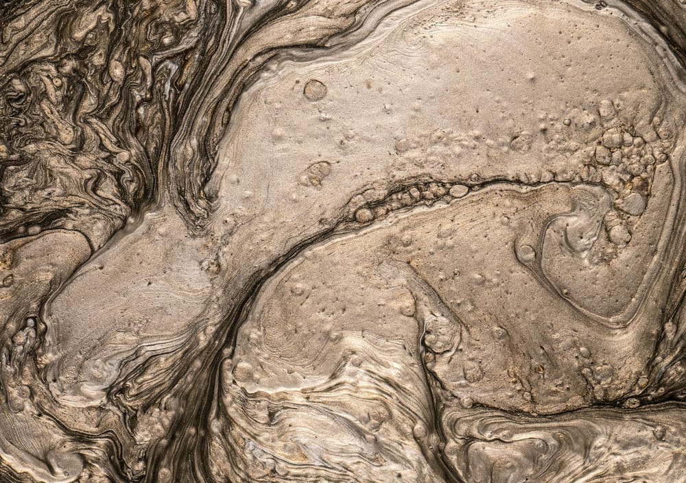 Illustrative example of a metallic epoxy floor with marbled finish